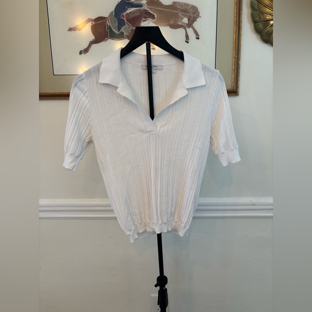 Gerard Darel Paris Ribbed Knit Polo – Size XS